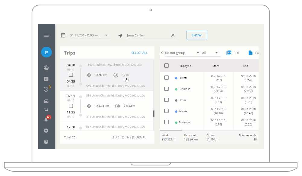Eco driving monitoring